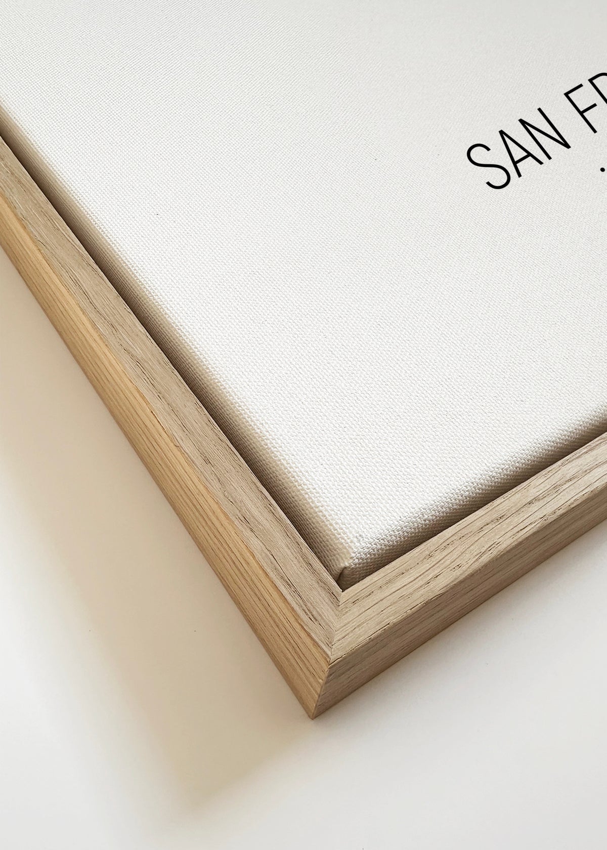 San Francisco Skyline en blanco y negro - Framed canvas detail