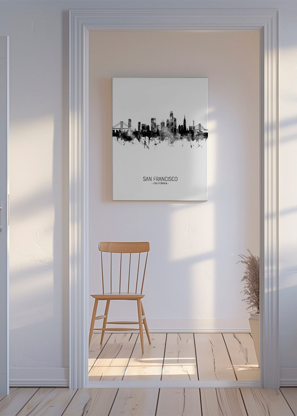 San Francisco skyline black and white