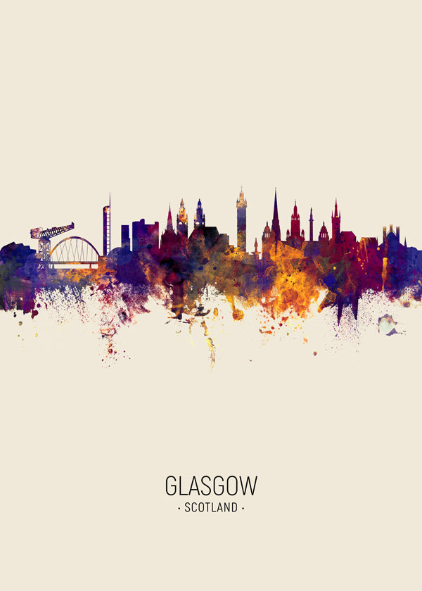Glasgow skyline beige