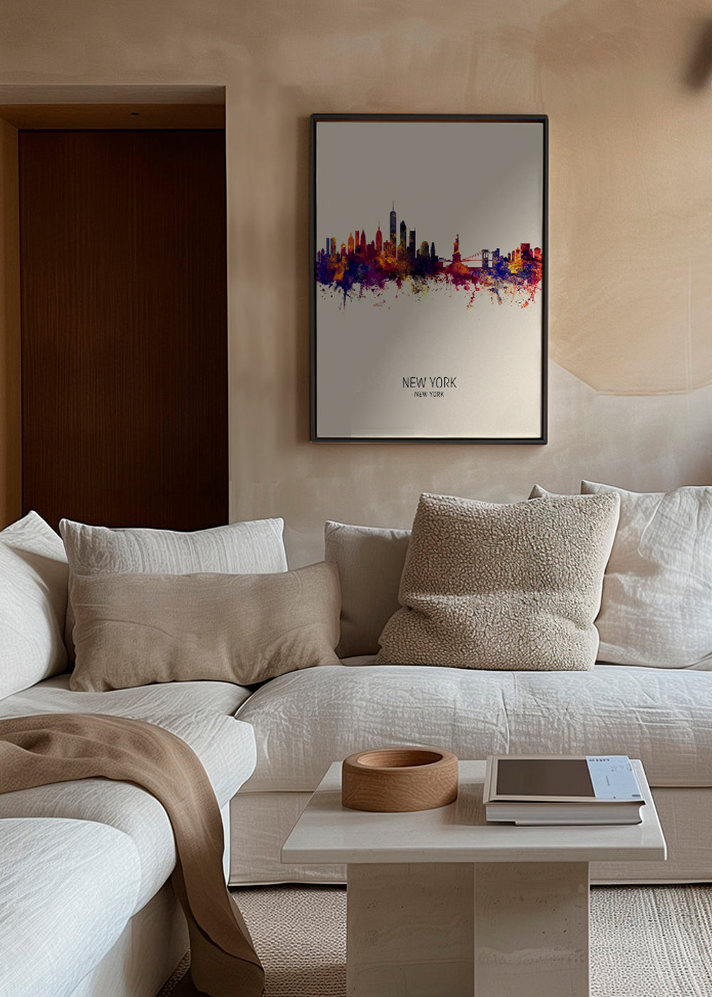 New York skyline beige
