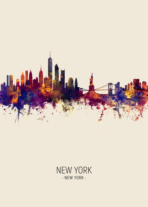 New York skyline beige