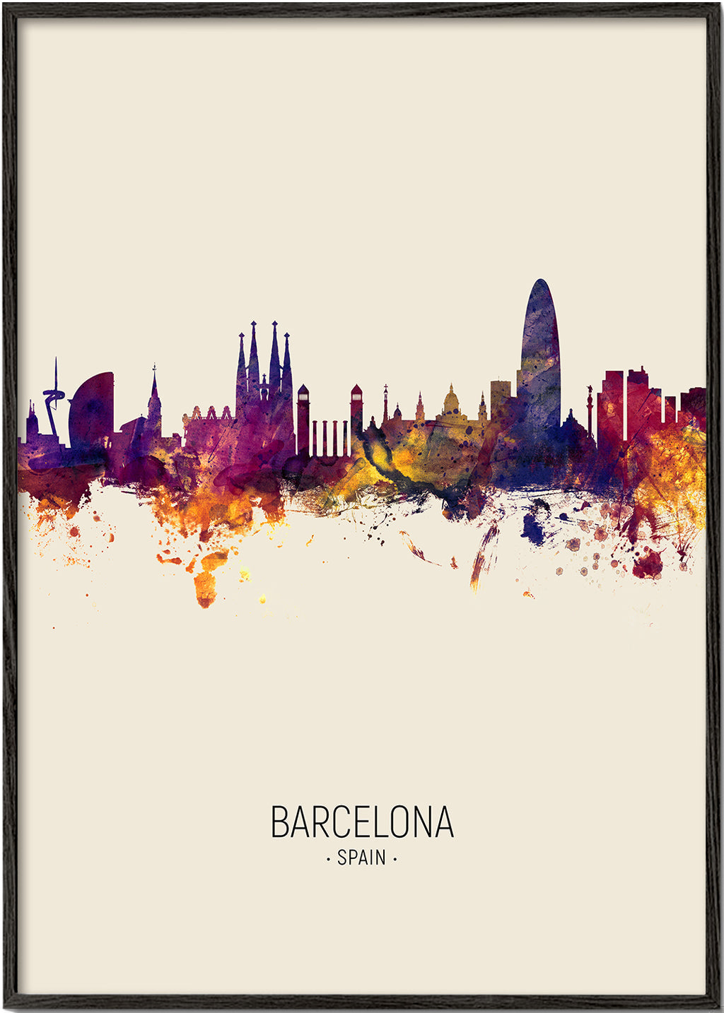 Barcelona skyline beige