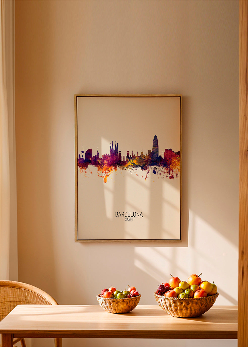 Barcelona skyline beige