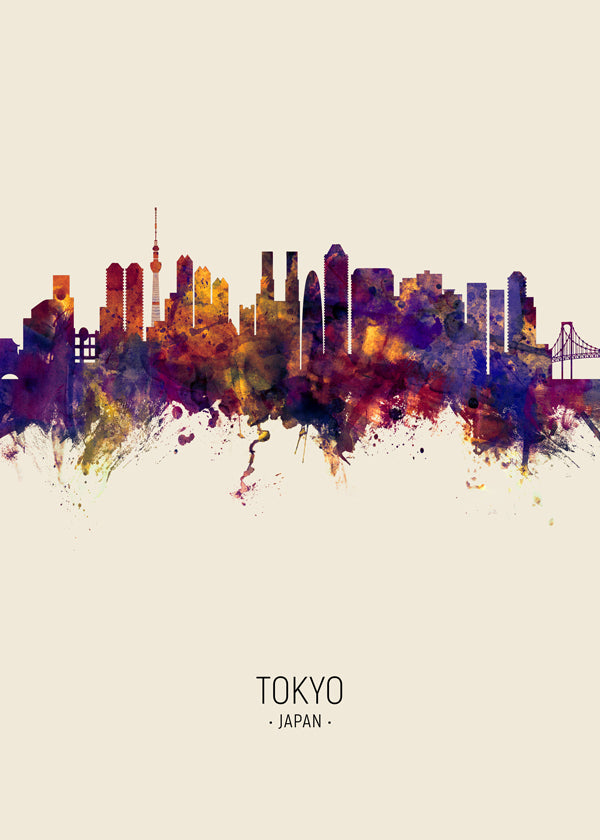 Tokyo skyline beige