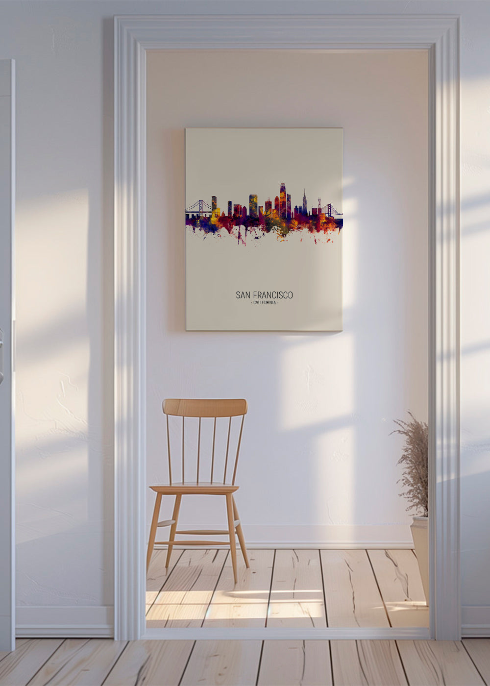 San Francisco skyline beige