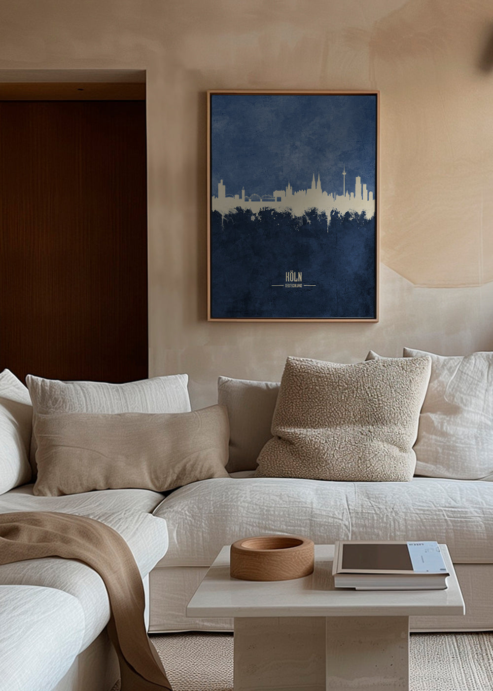 Cologne skyline blue