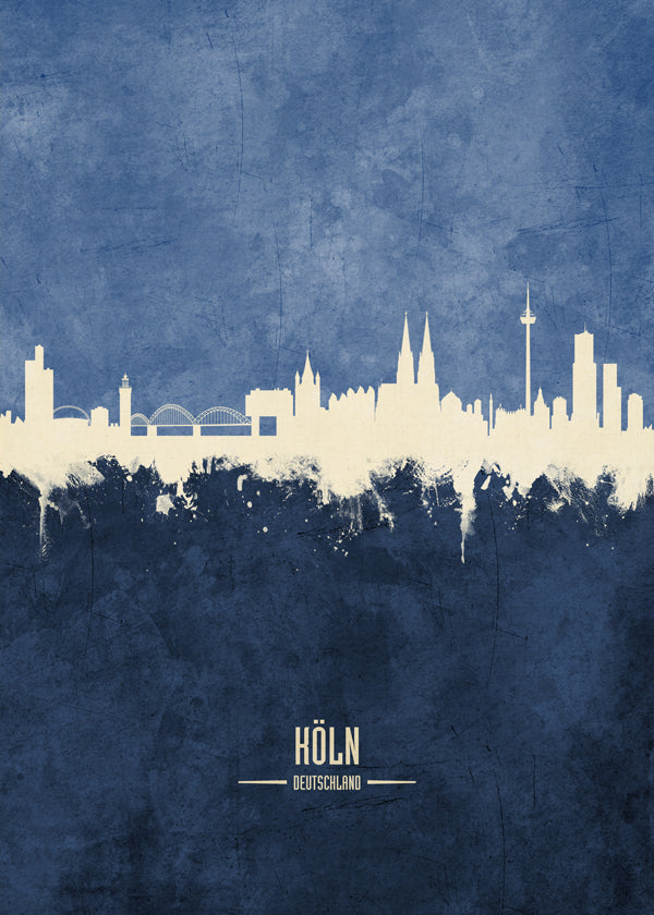 Cologne skyline blue