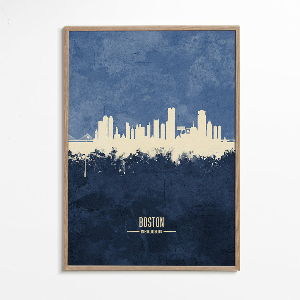 Boston skyline blue