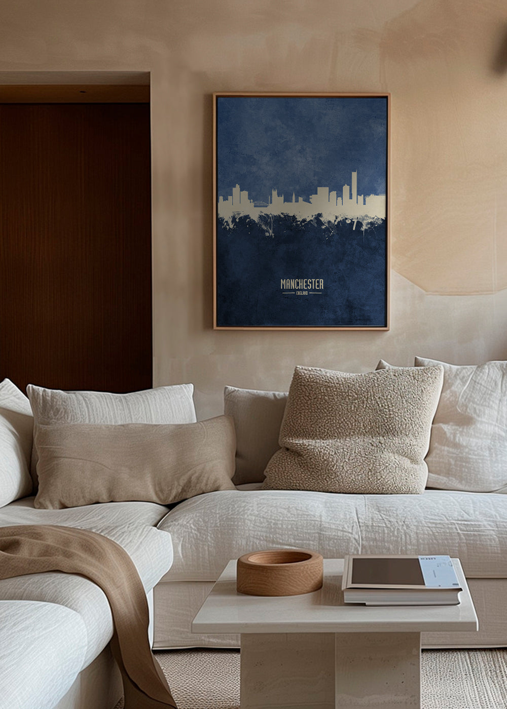 Manchester skyline blue