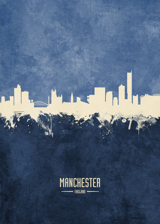 Manchester skyline blue