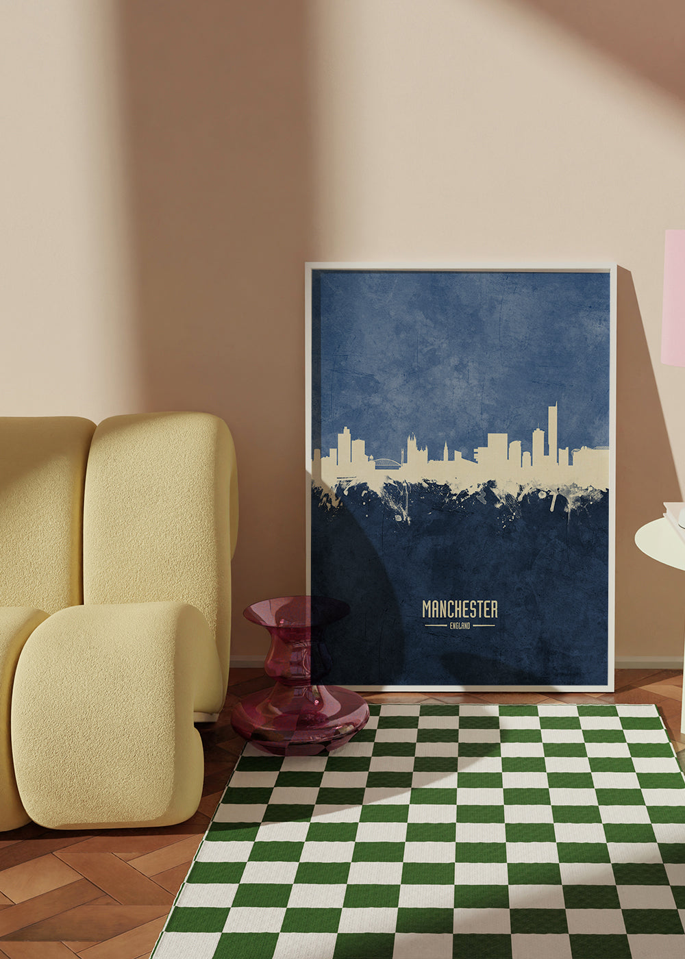 Manchester skyline blue