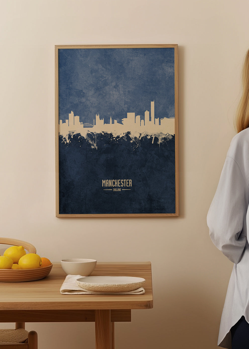 Manchester skyline blue