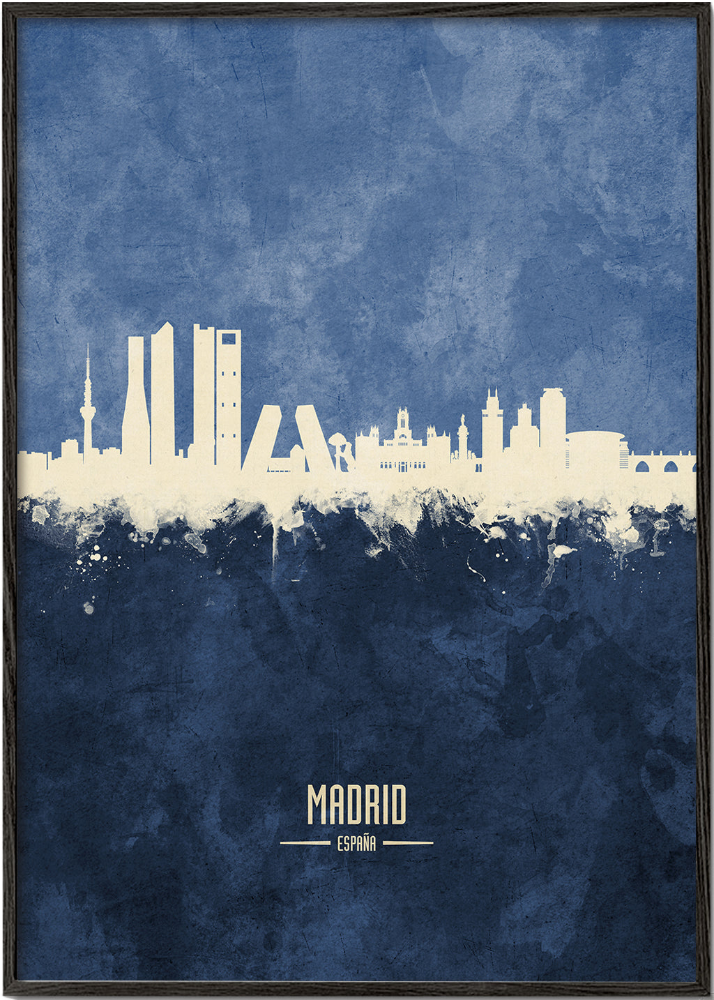 Madrid skyline blue