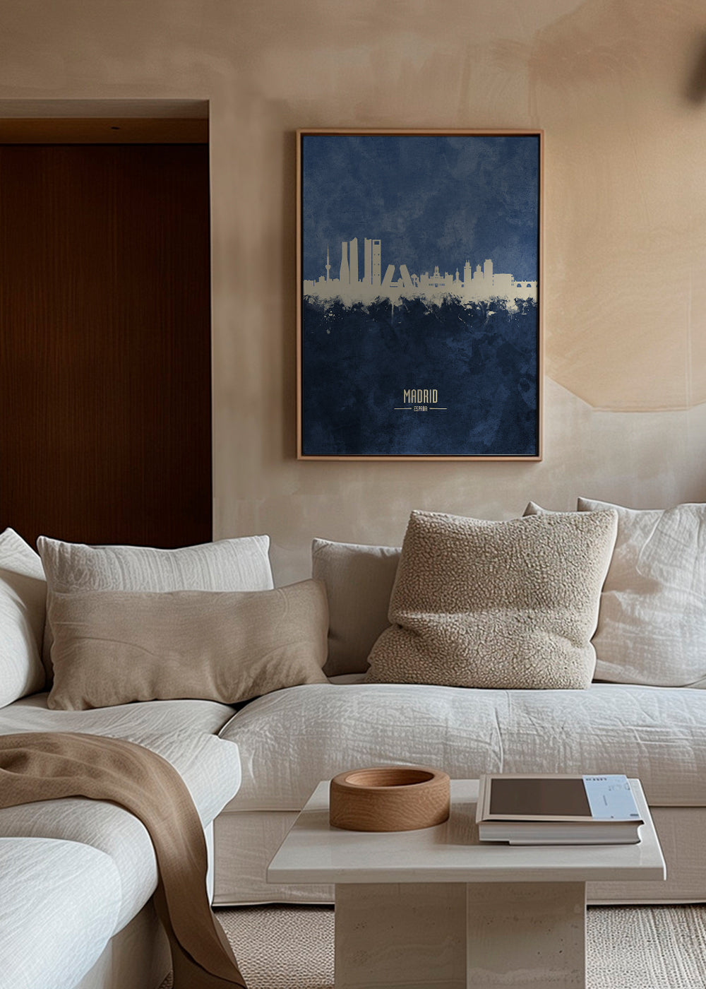 Madrid skyline blue