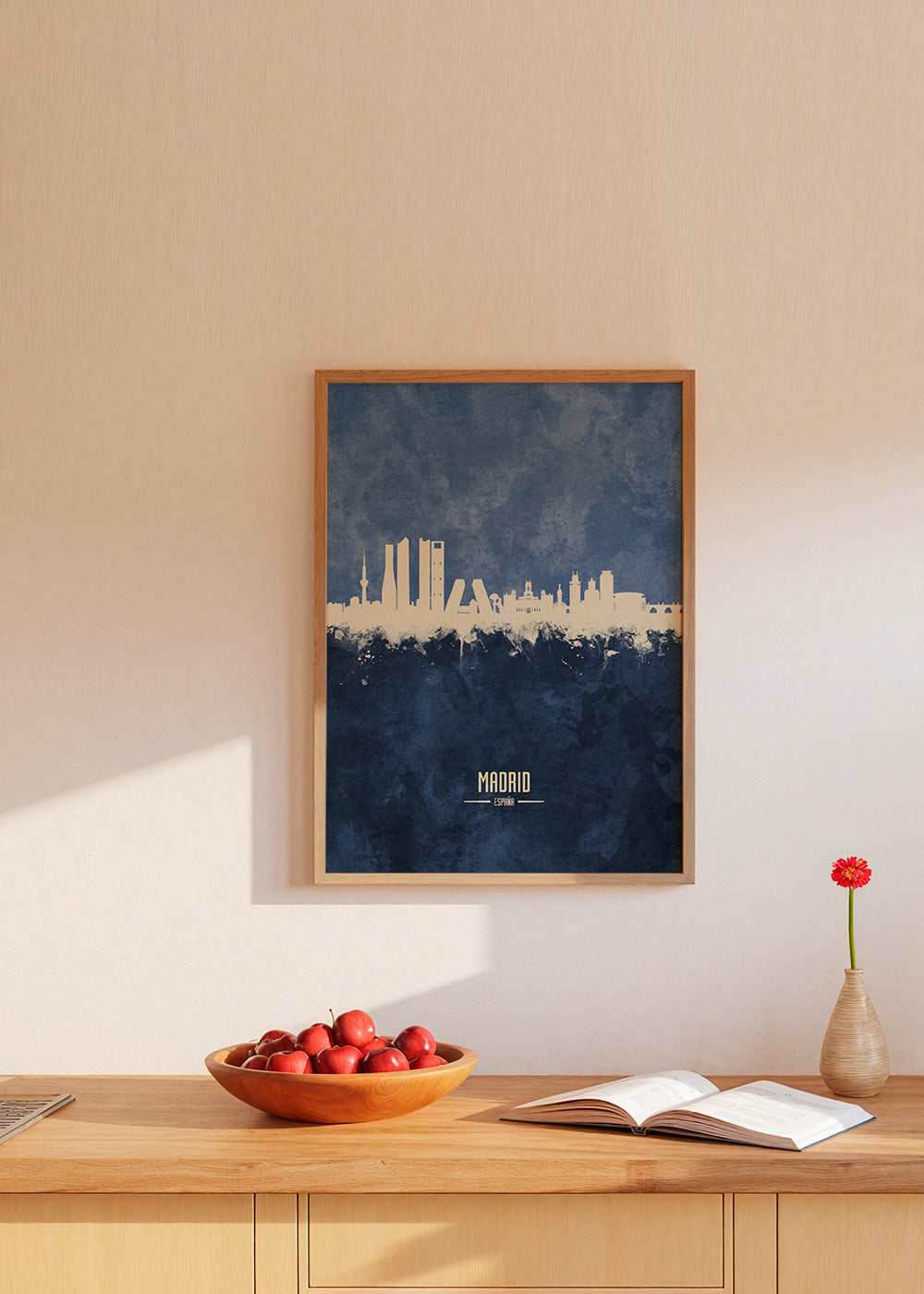Madrid skyline blue
