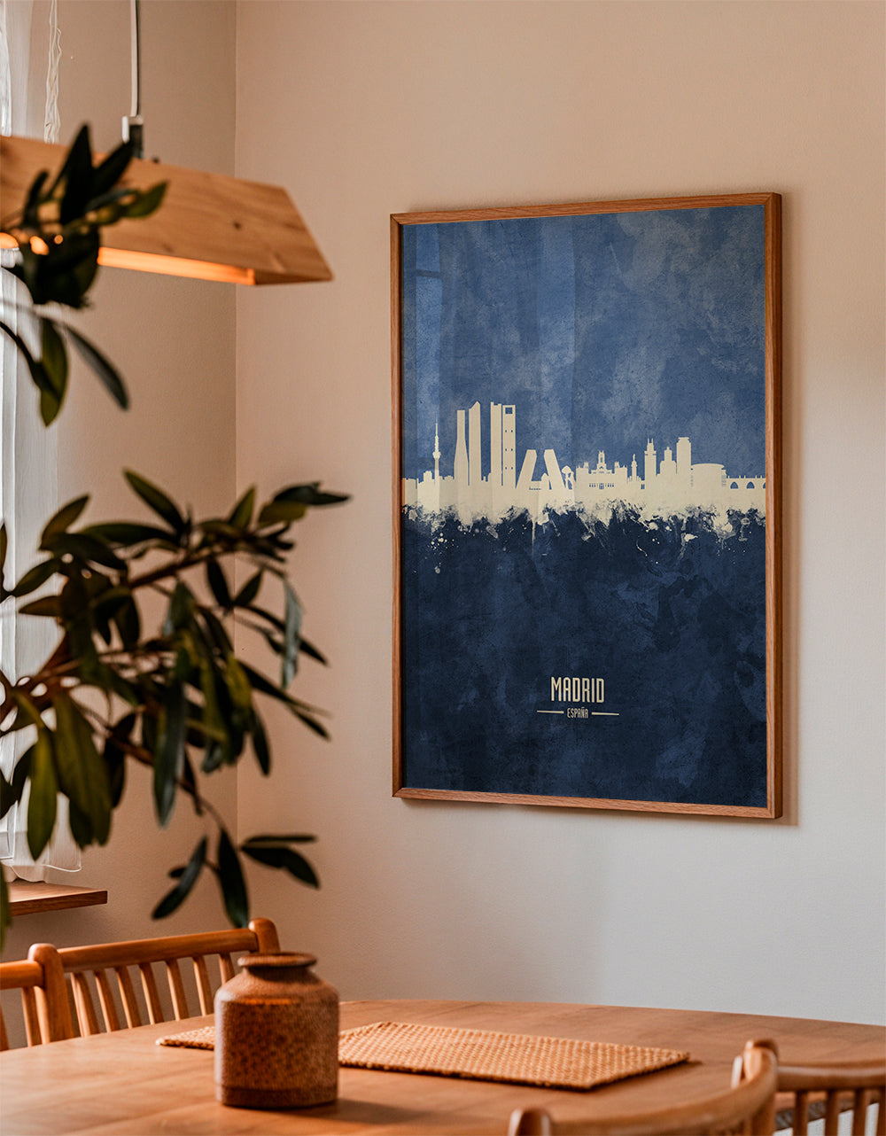 Madrid skyline blue