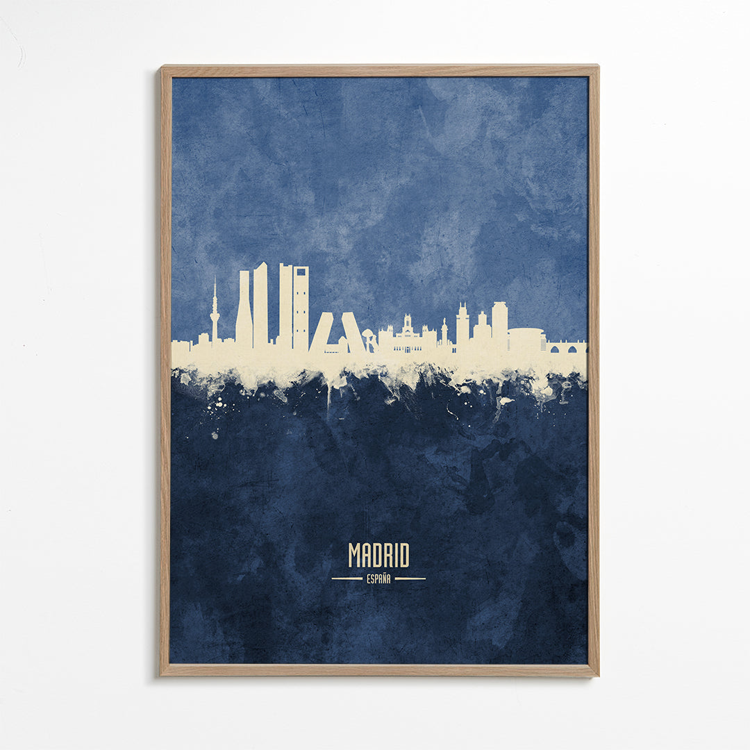 Madrid skyline blue