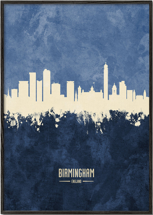Birmingham skyline blue