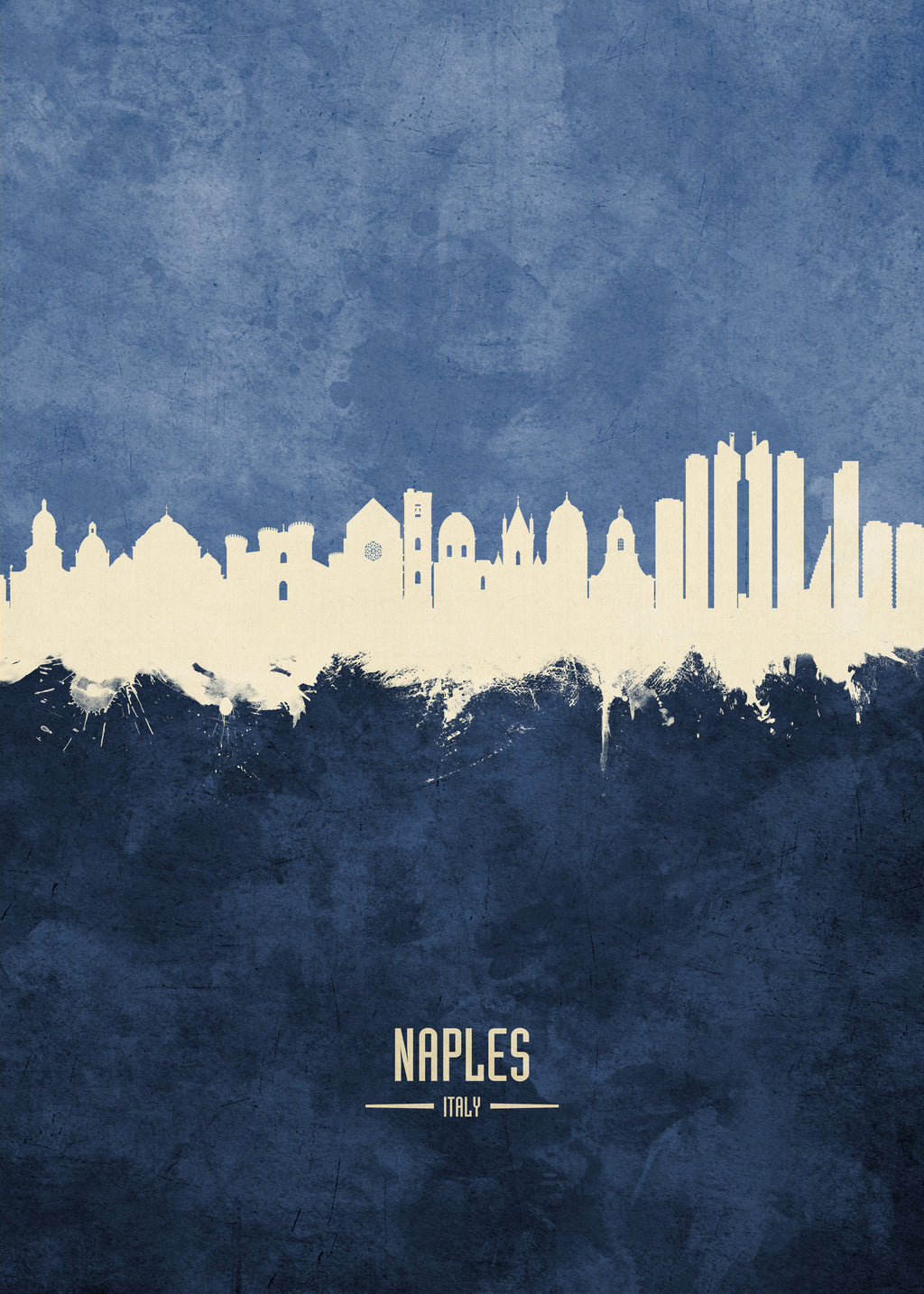 Naples Skyline Azul - Unframed art print