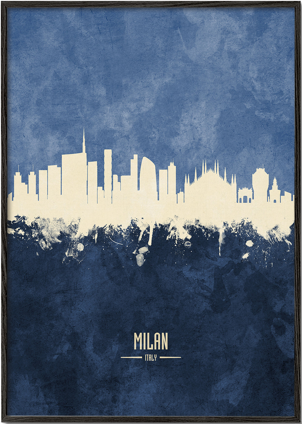 Milan skyline blue