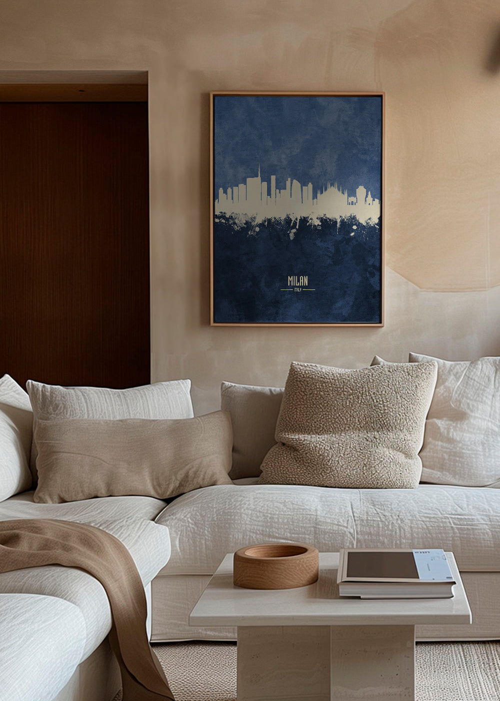 Milan skyline blue
