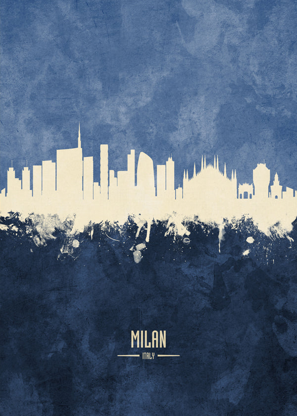 Milan skyline blue