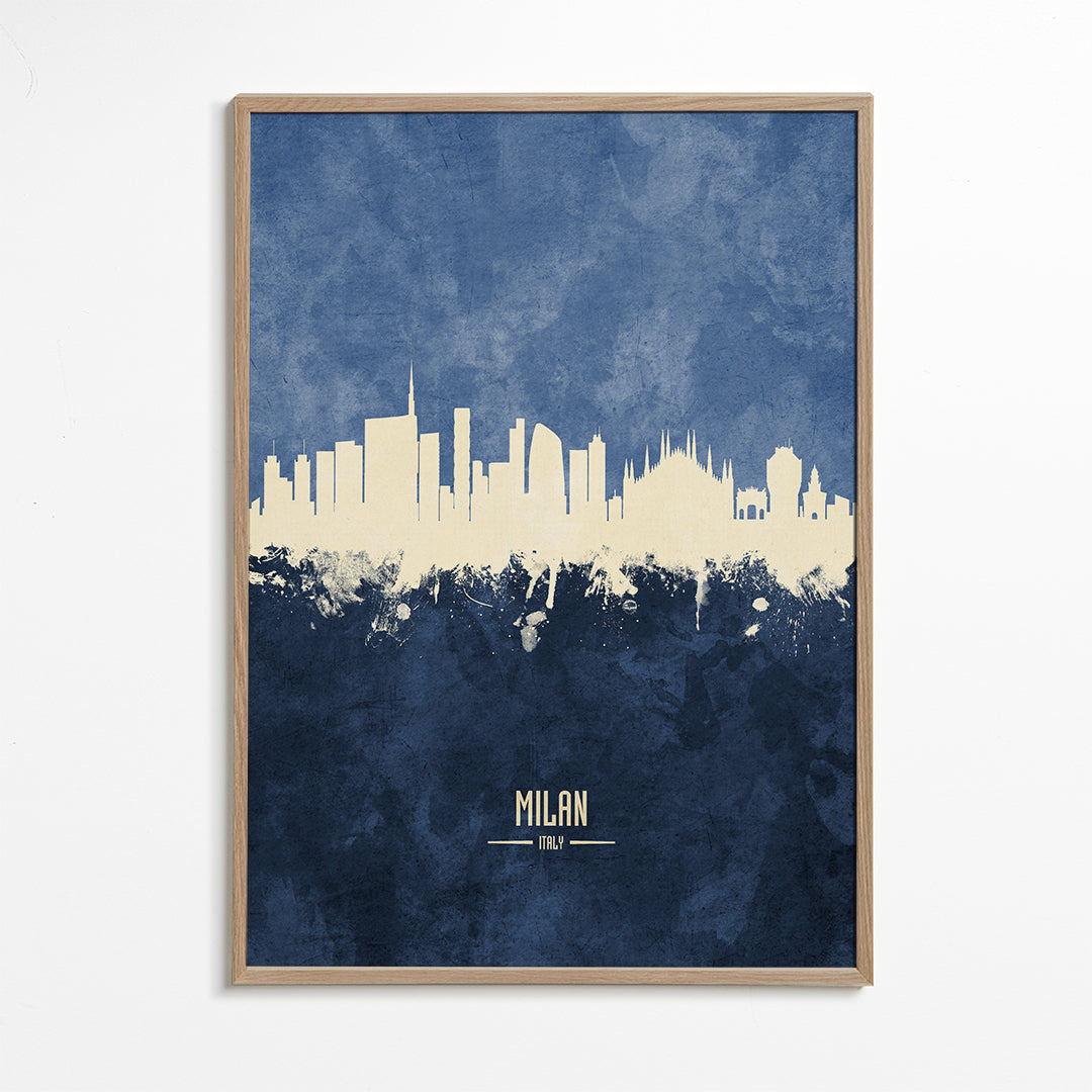 Milan skyline blue