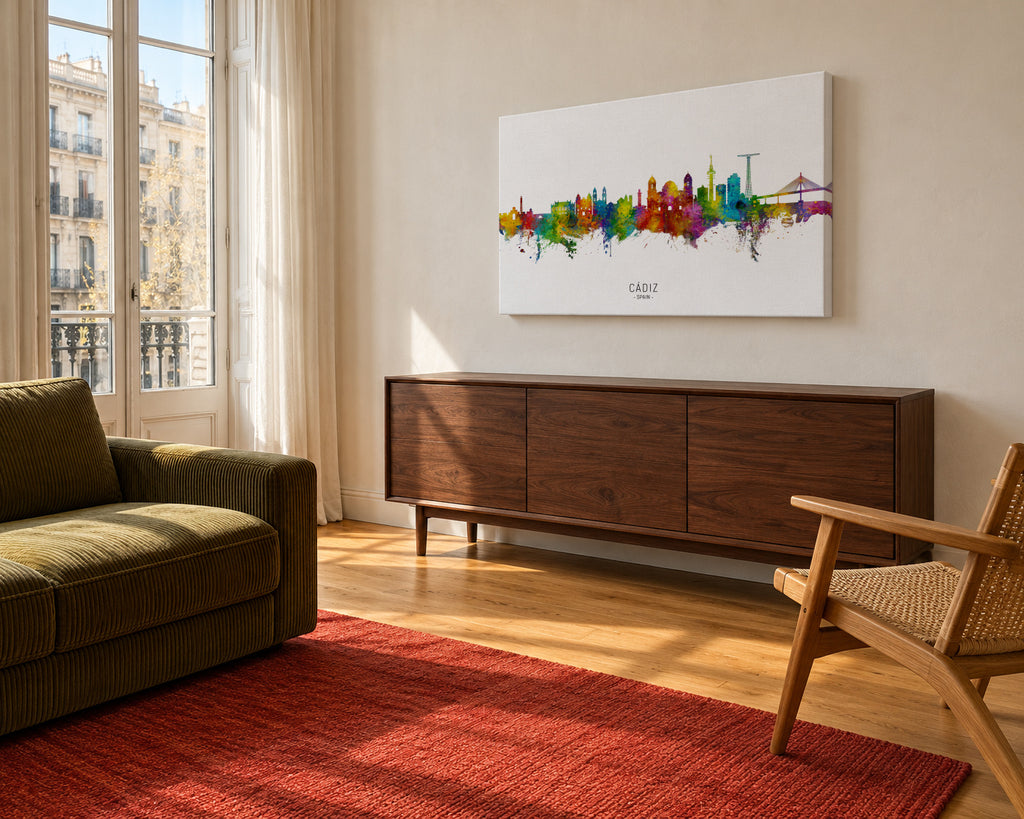 Cádiz Skyline - Unframed canvas in an interior
