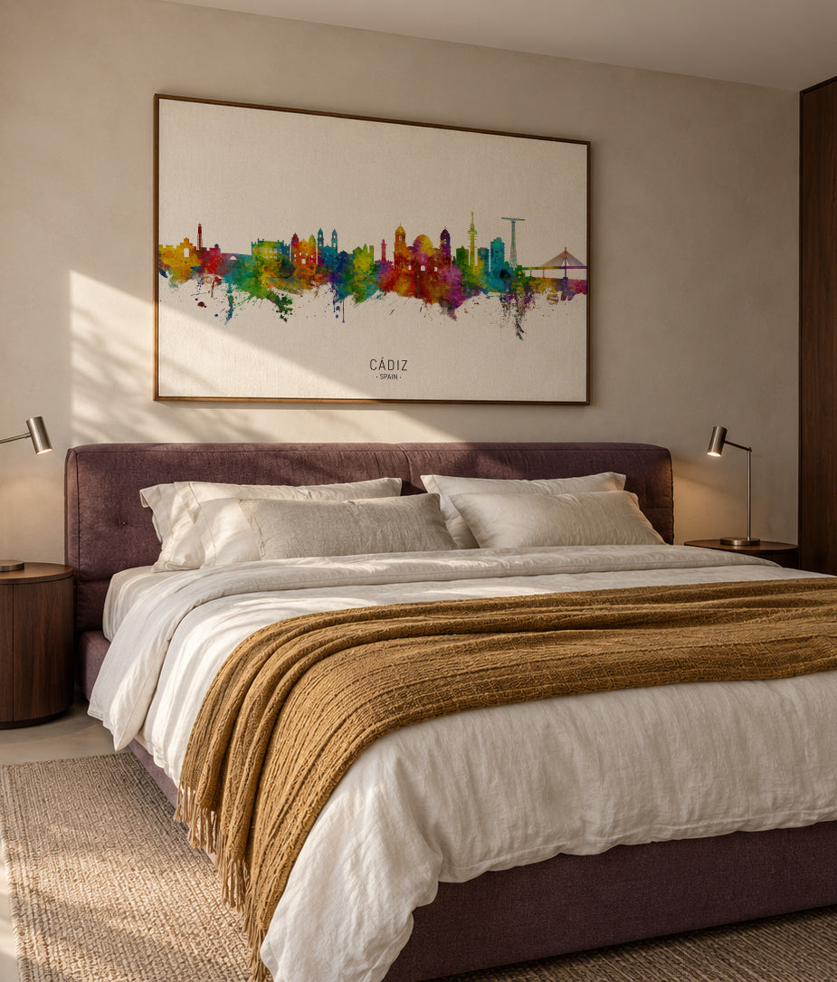 Cádiz Skyline - Framed canvas in an interior