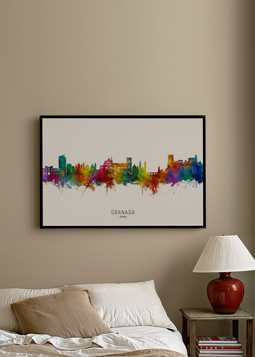 Granada Skyline - Framed poster in an interior