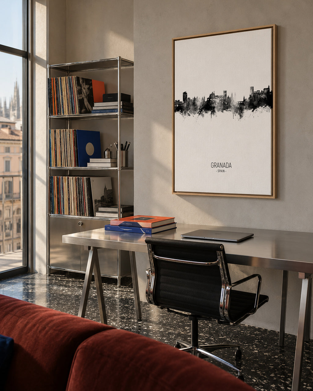 Granada Skyline - Framed canvas in an interior
