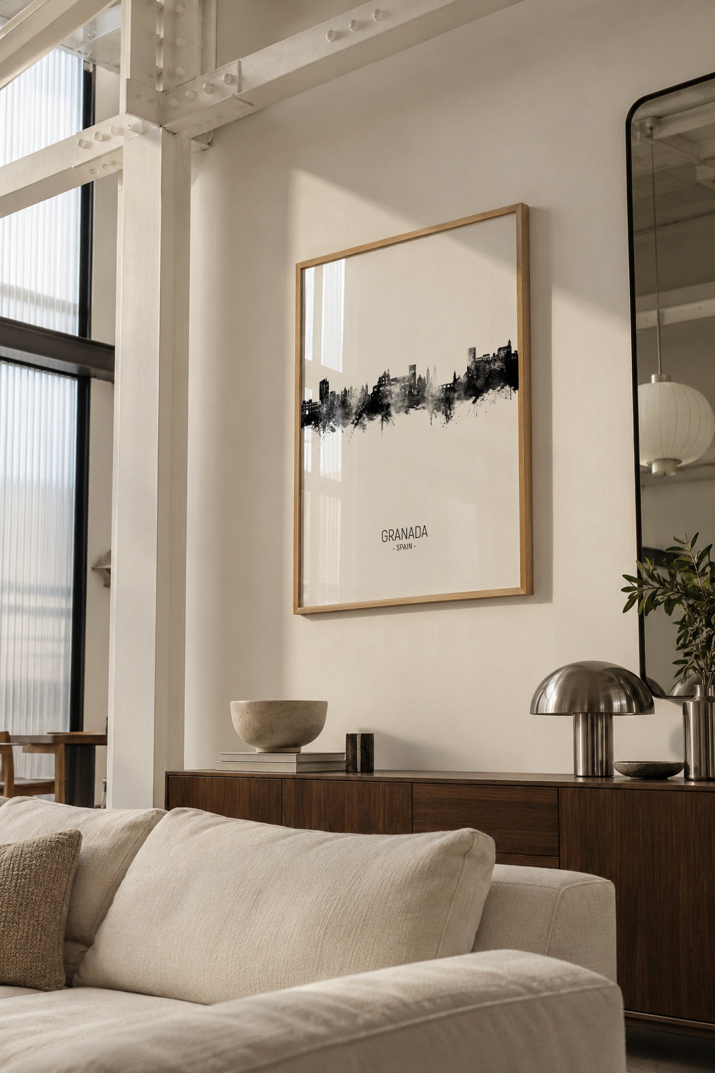 Granada Skyline - Framed poster in an interior