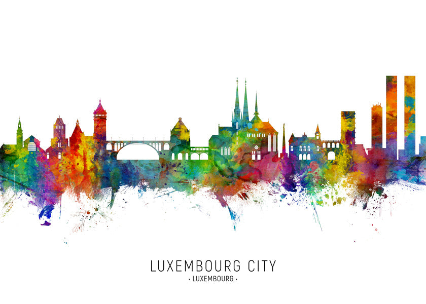 Luxembourg City Skyline multicolour