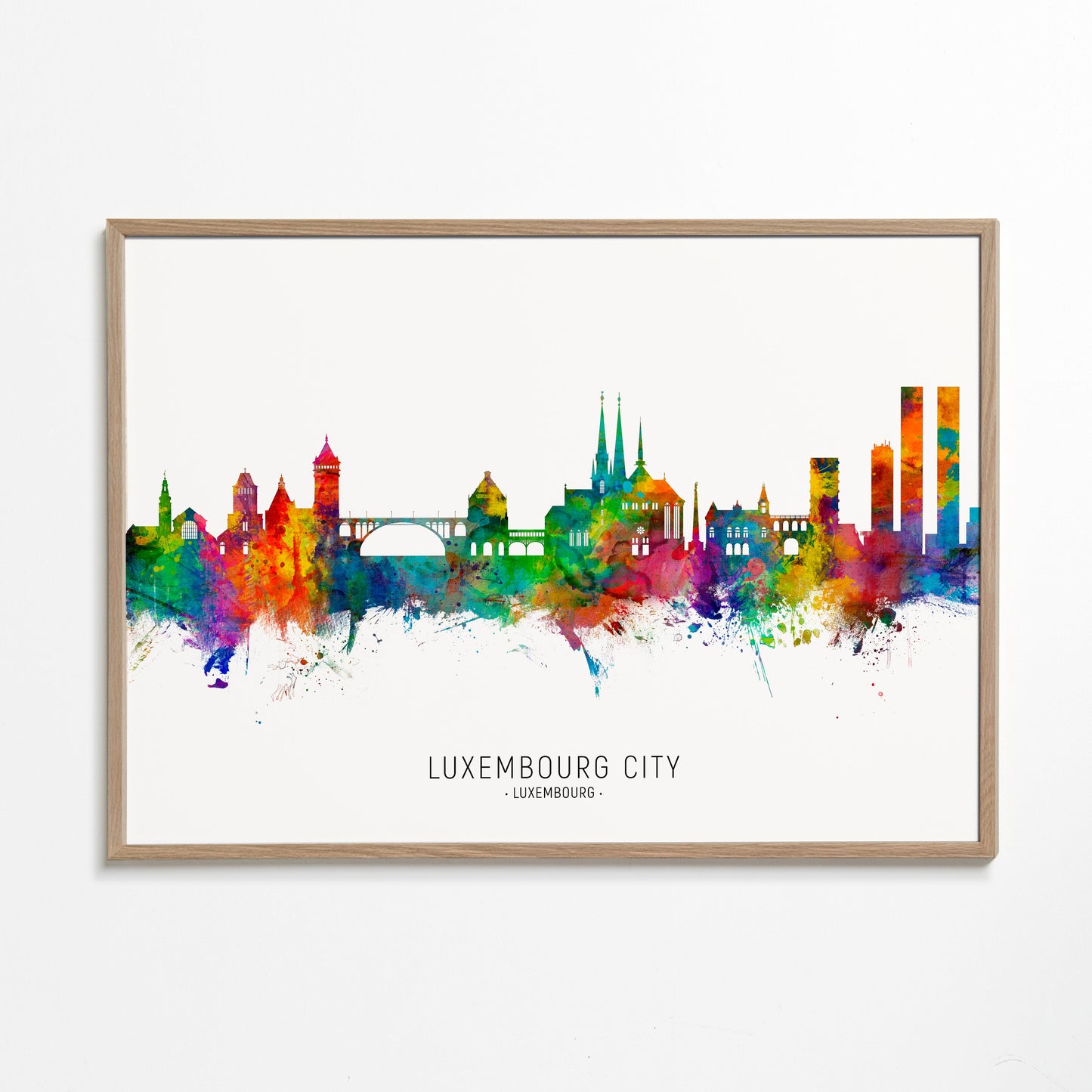 Luxembourg City Skyline multicolour