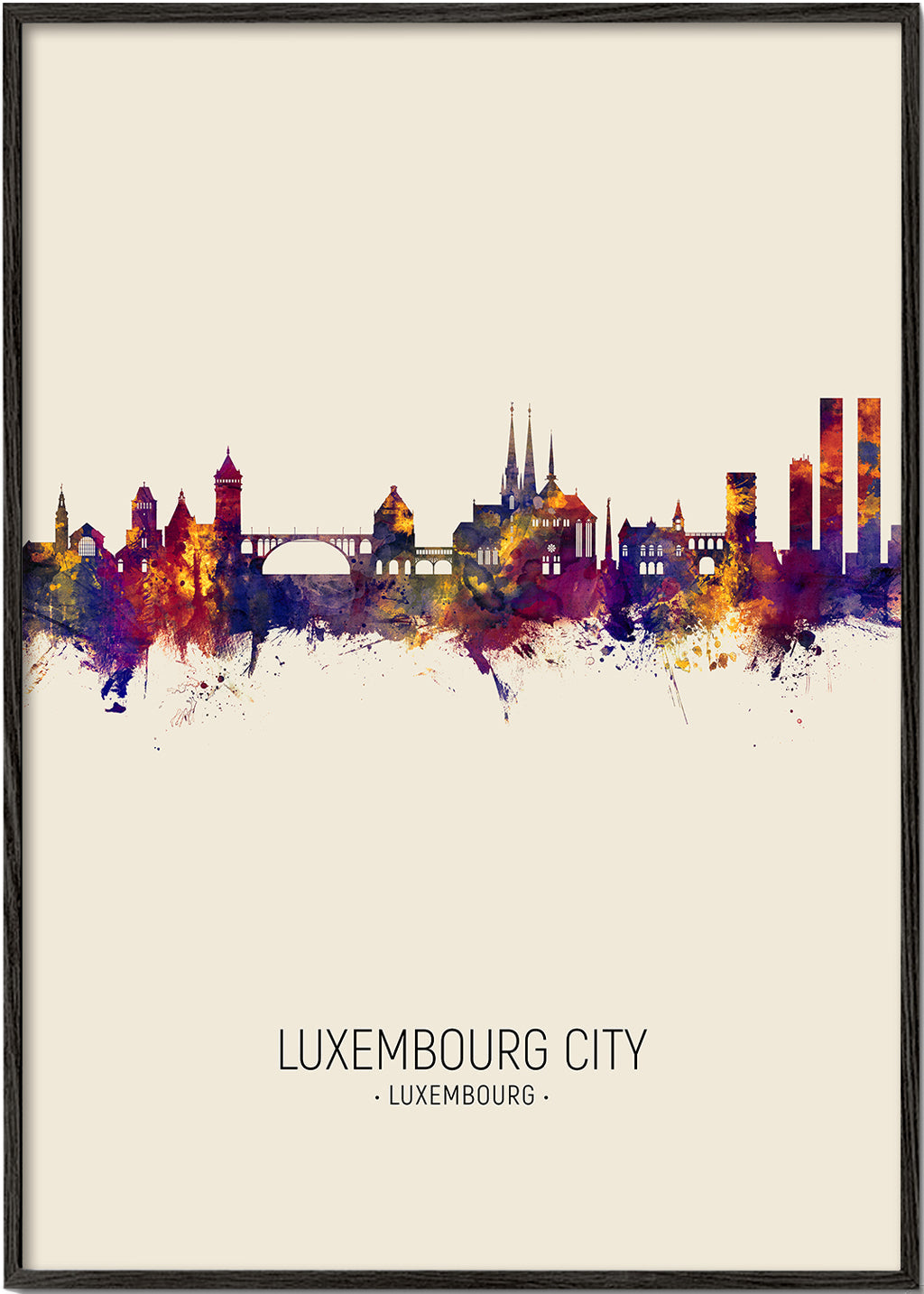 Luxembourg City Skyline beige