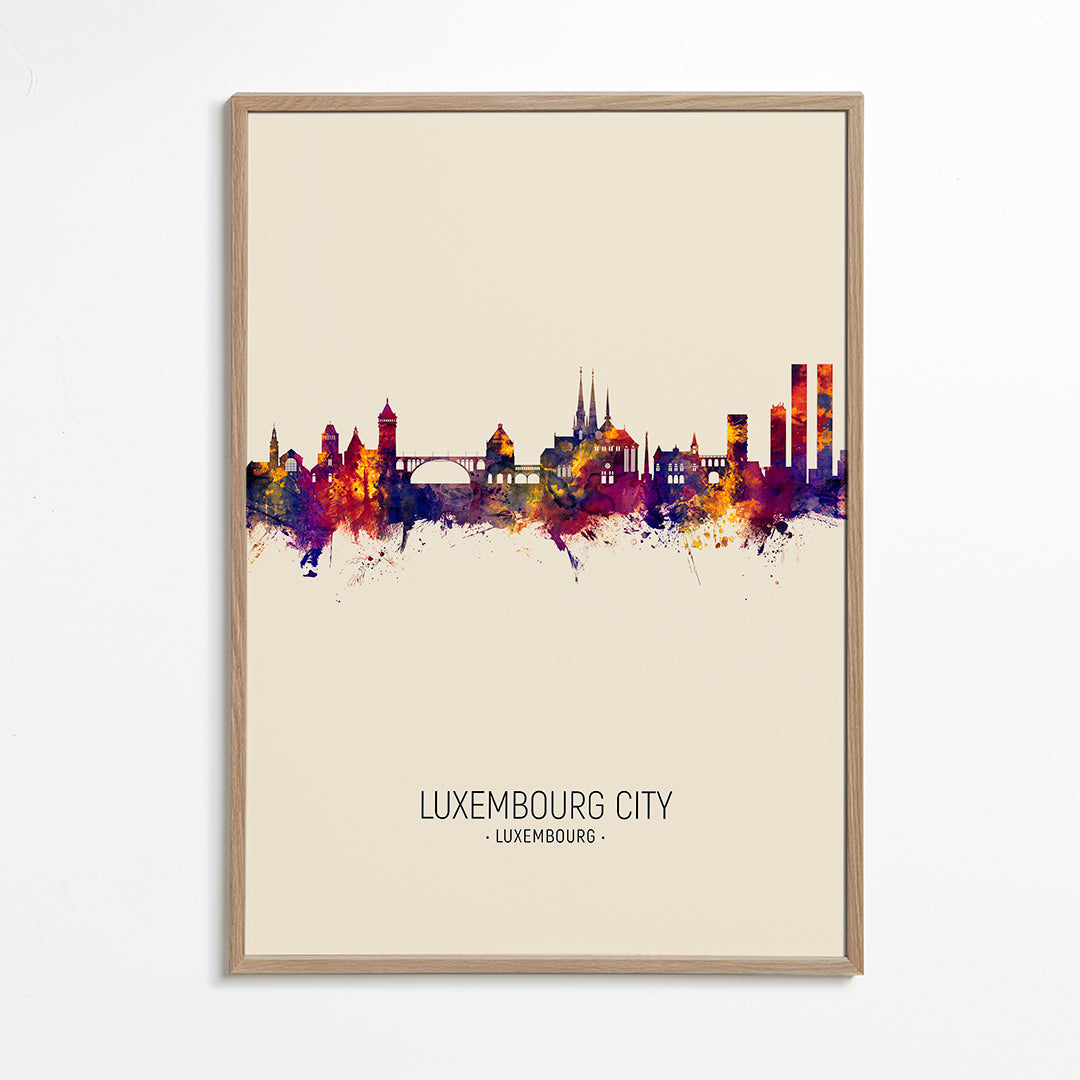 Luxembourg City Skyline beige