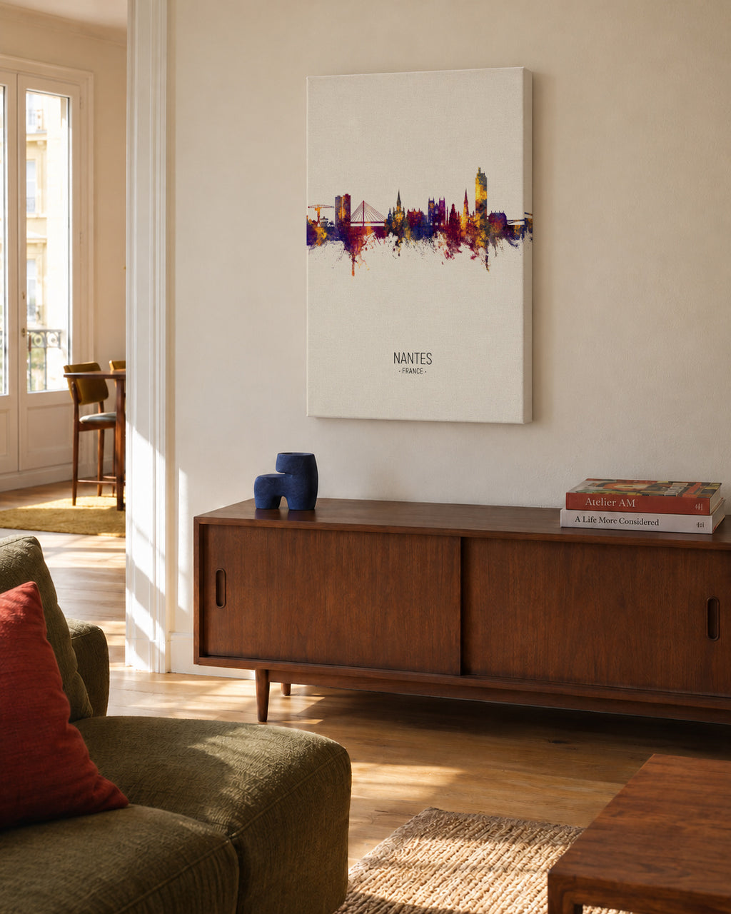 Nantes Skyline beige - Unframed canvas in an interior
