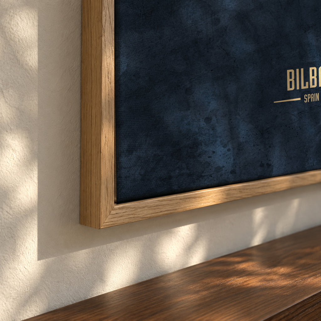 Bilbao Skyline azul - Framed canvas detail