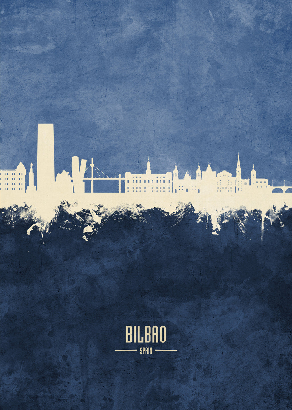 Bilbao Skyline azul - Unframed art print