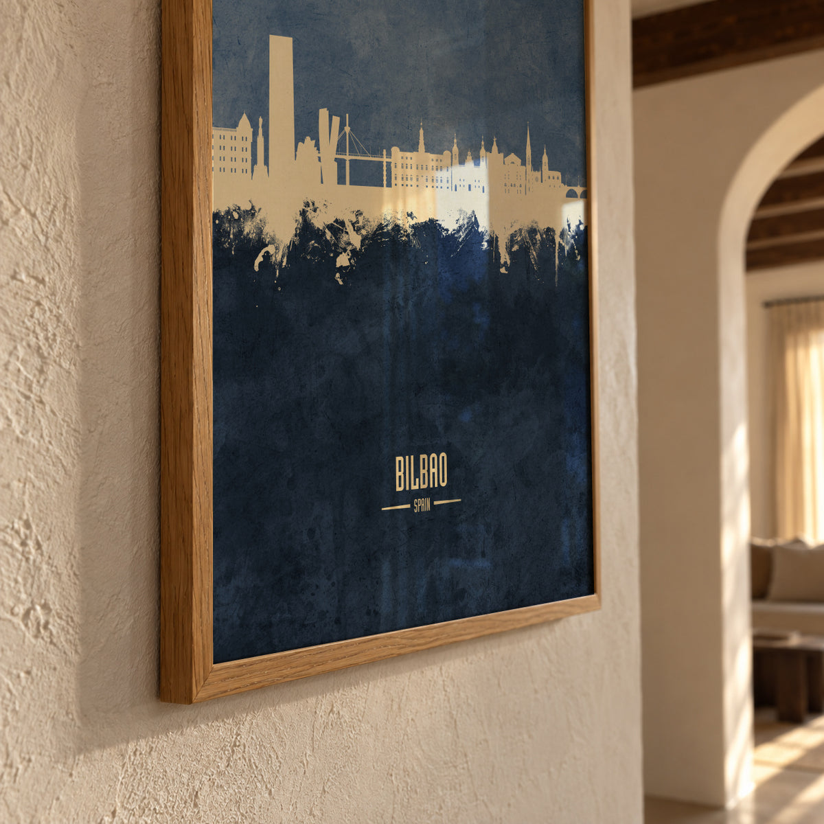 Bilbao Skyline azul - Framed poster detail