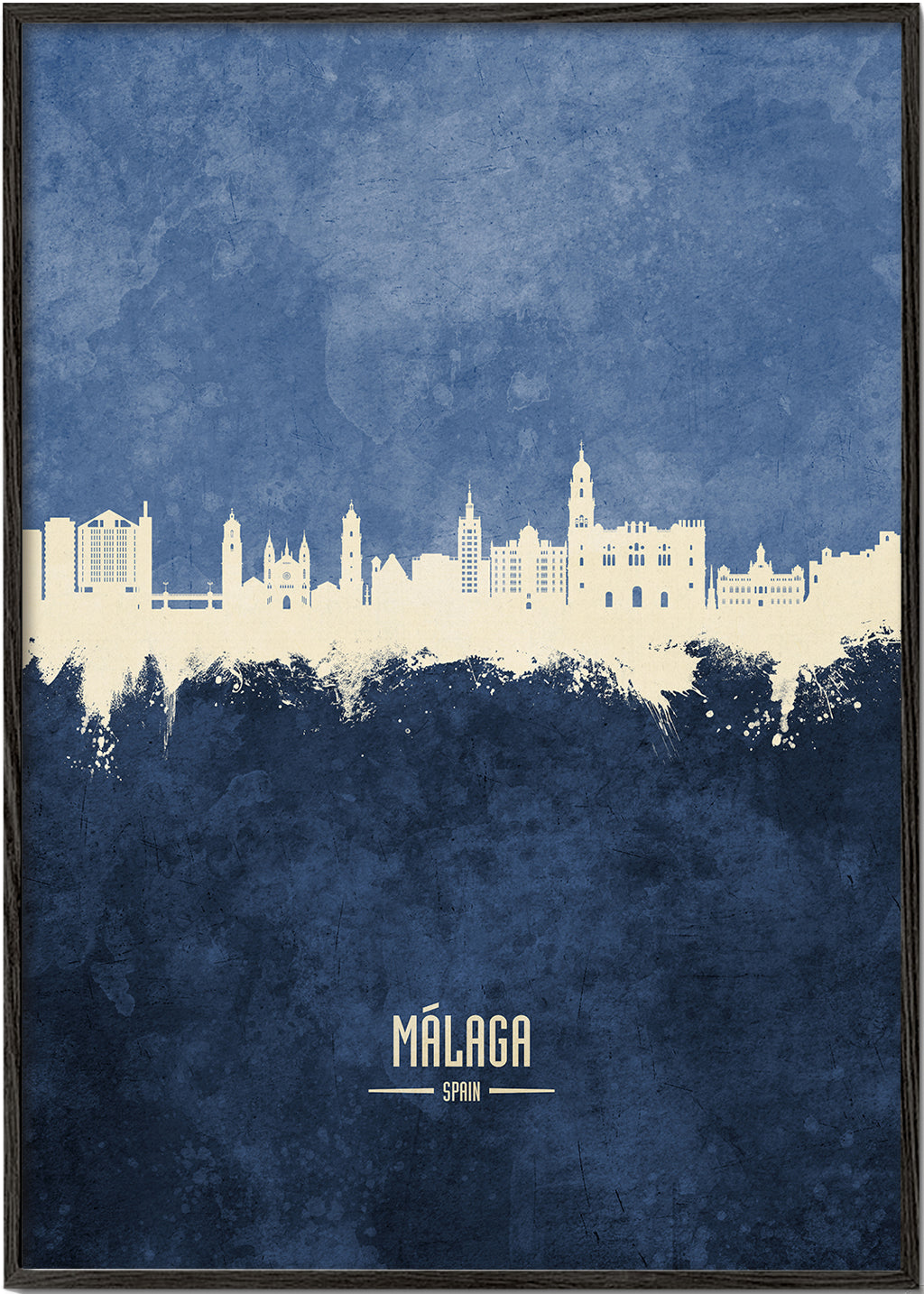 Málaga Skyline blue