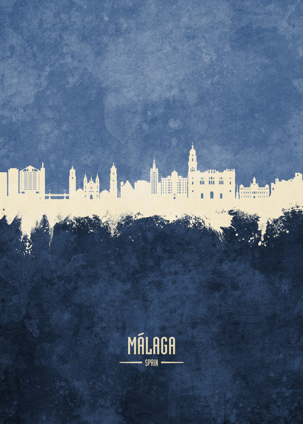 Málaga Skyline blue