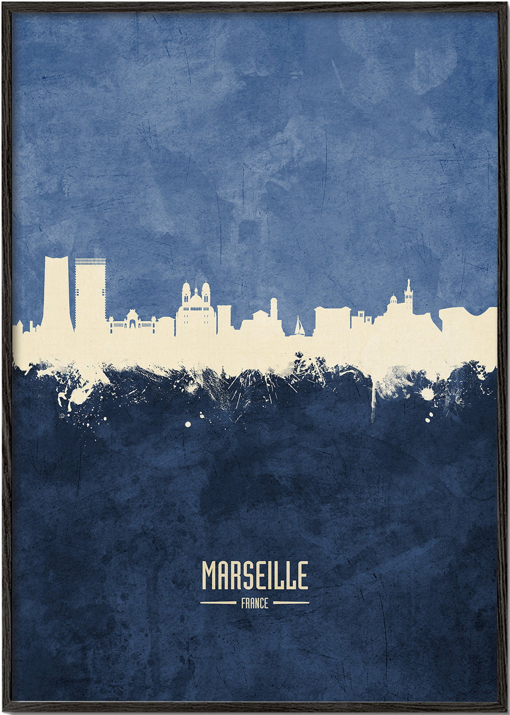 Marseille Skyline blue