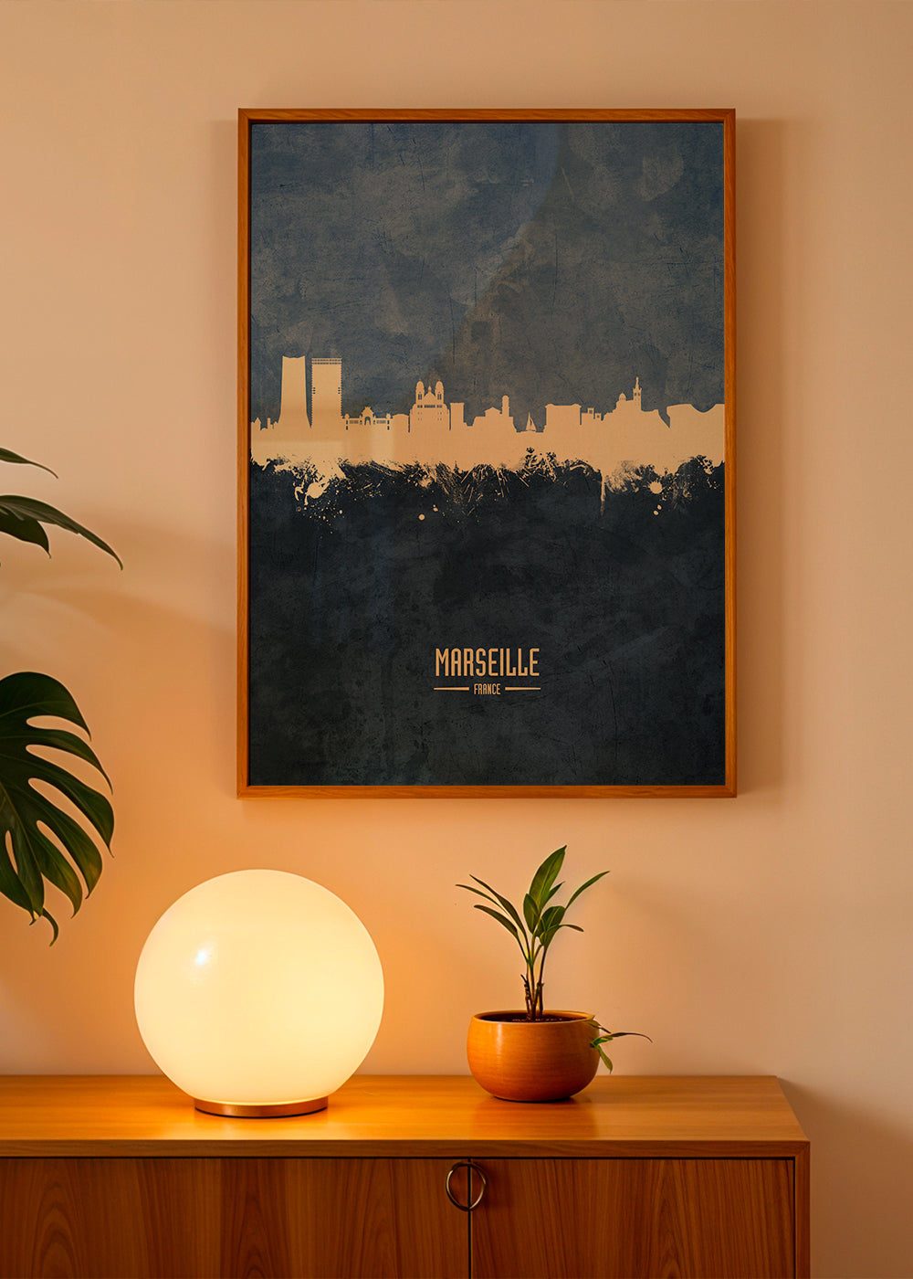 Marseille Skyline blue