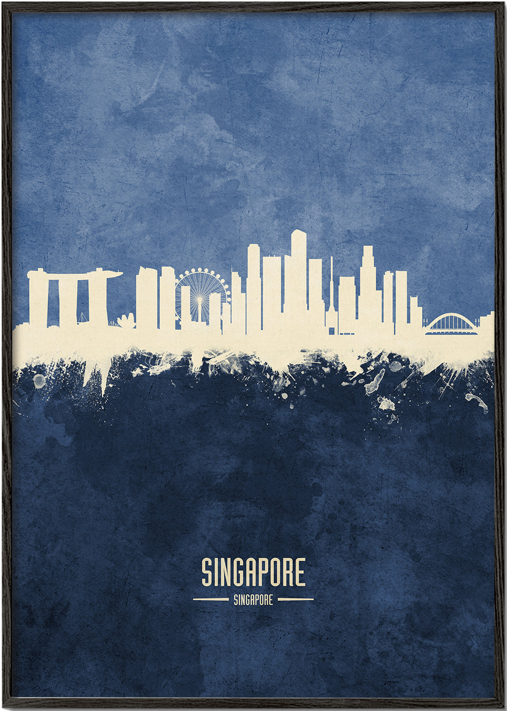 Singapore Skyline blue