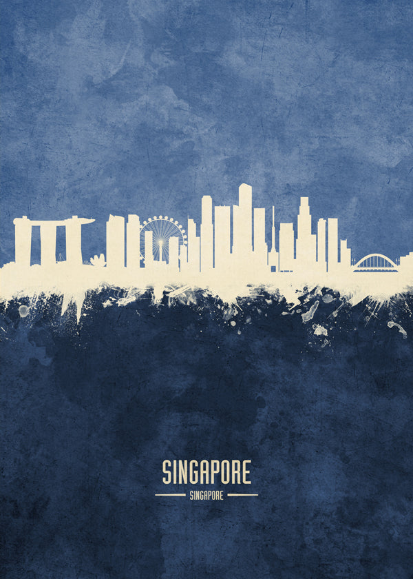 Singapore Skyline blue