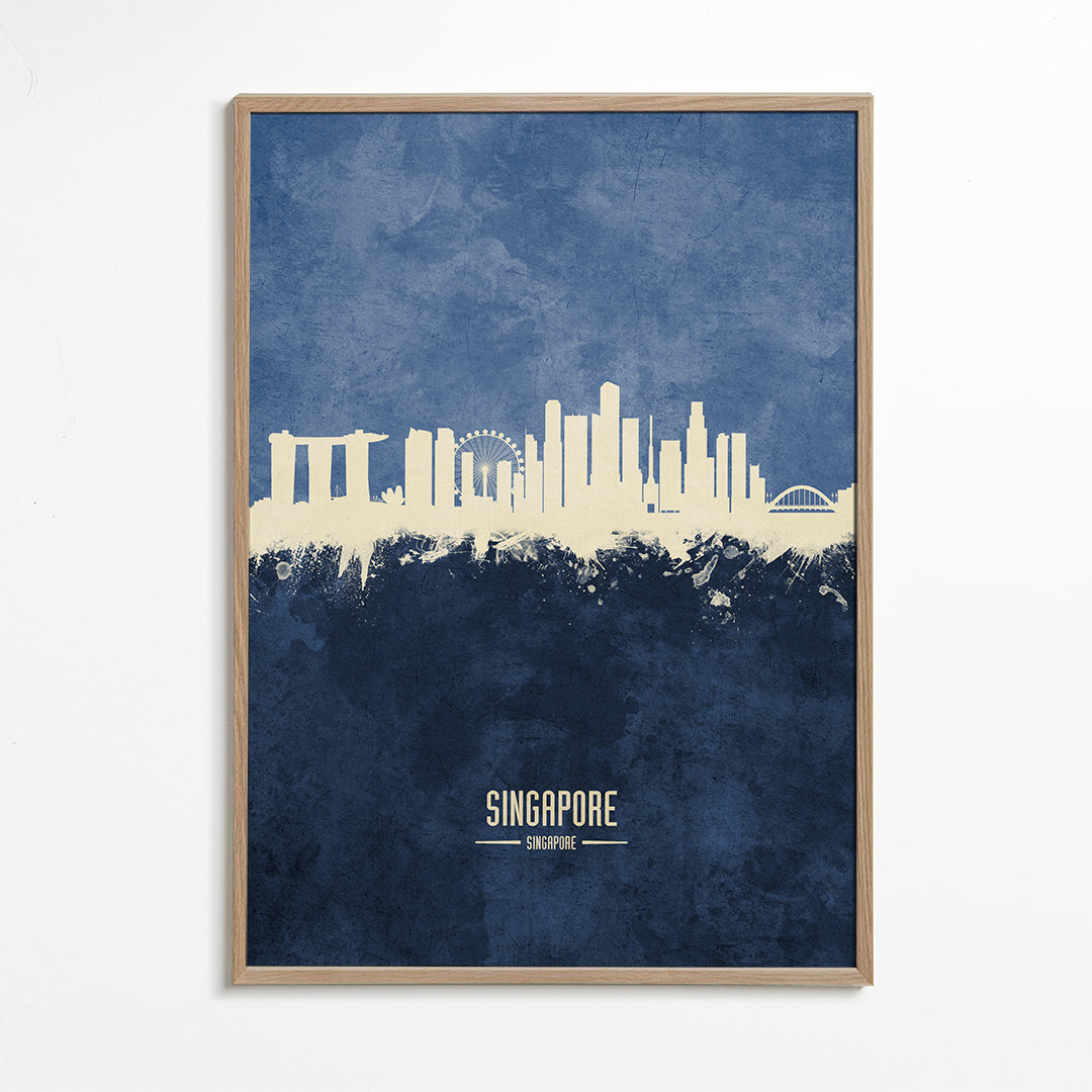 Singapore Skyline blue