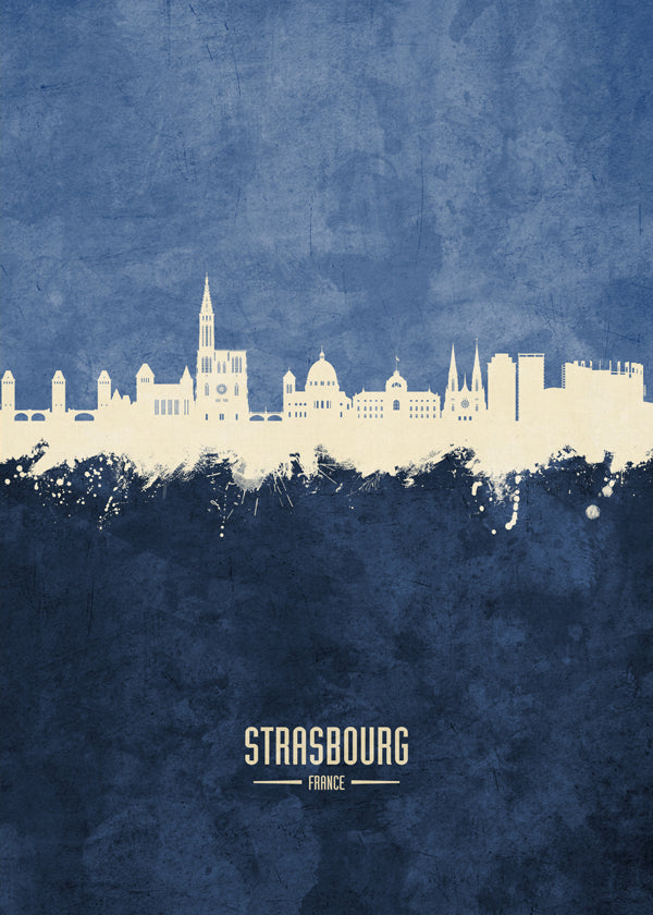 Strasbourg Skyline blue