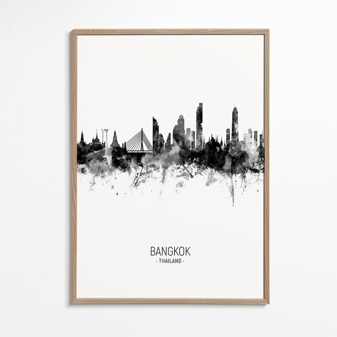 Bangkok Skyline black and white