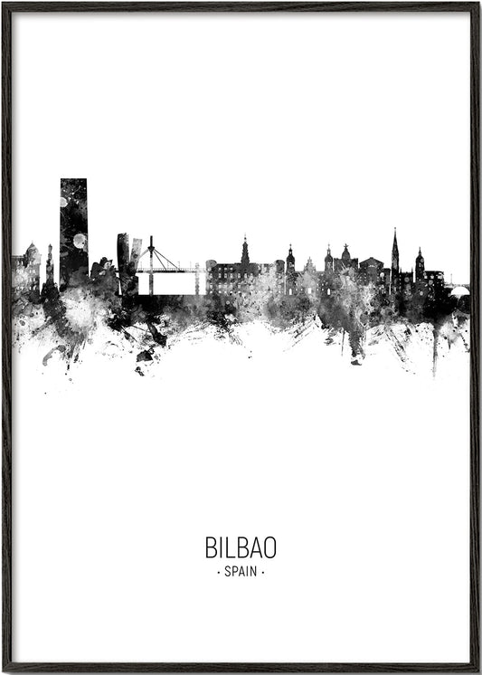 Bilbao Skyline black and white